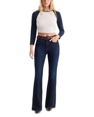 Good American Soft Tech Good Legs Flare Jeans in Indigo1308