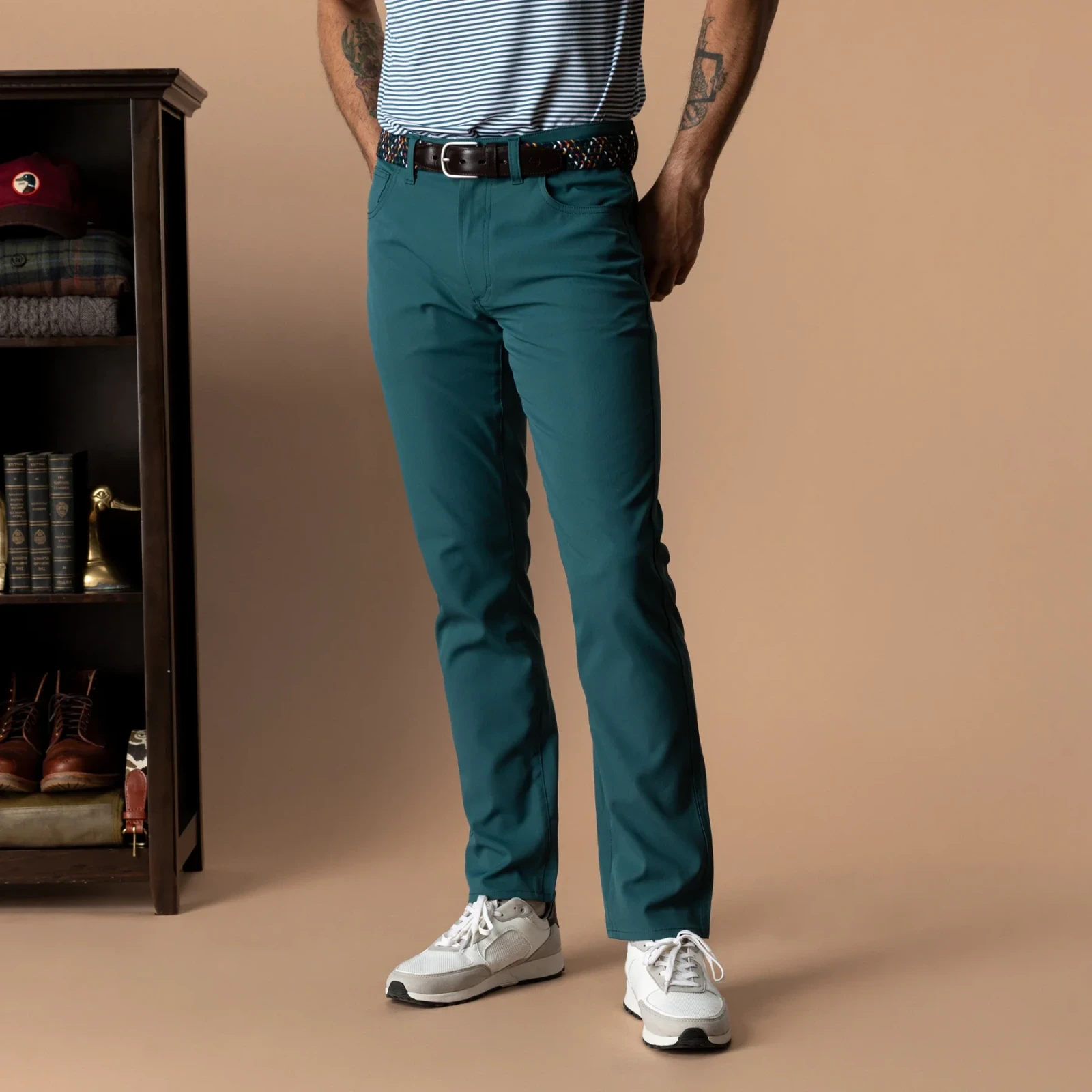 Long Drive Performance Five-Pocket - Midnight Teal
