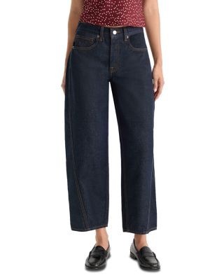 Good American Vintage High Rise Ankle Barrel Jeans in Indigo1302
