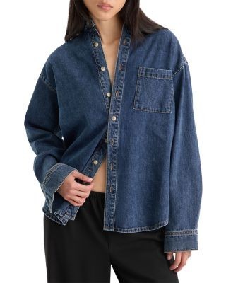 Good American The Denim Easy Shirt in Alcove