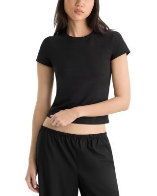 Good American The Cap Sleeve Cotton Stretch Tee