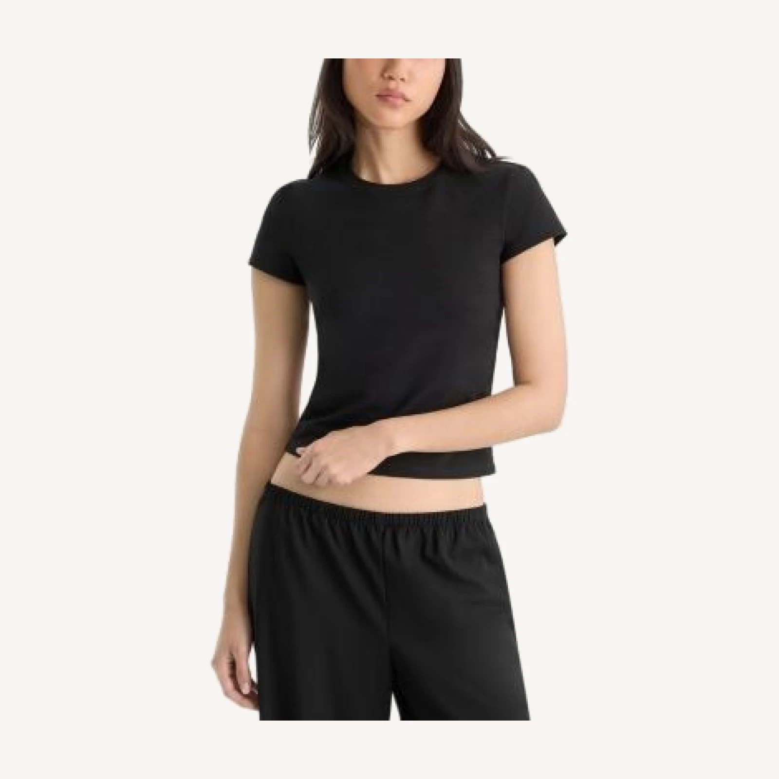 Good American The Cap Sleeve Cotton Stretch Tee