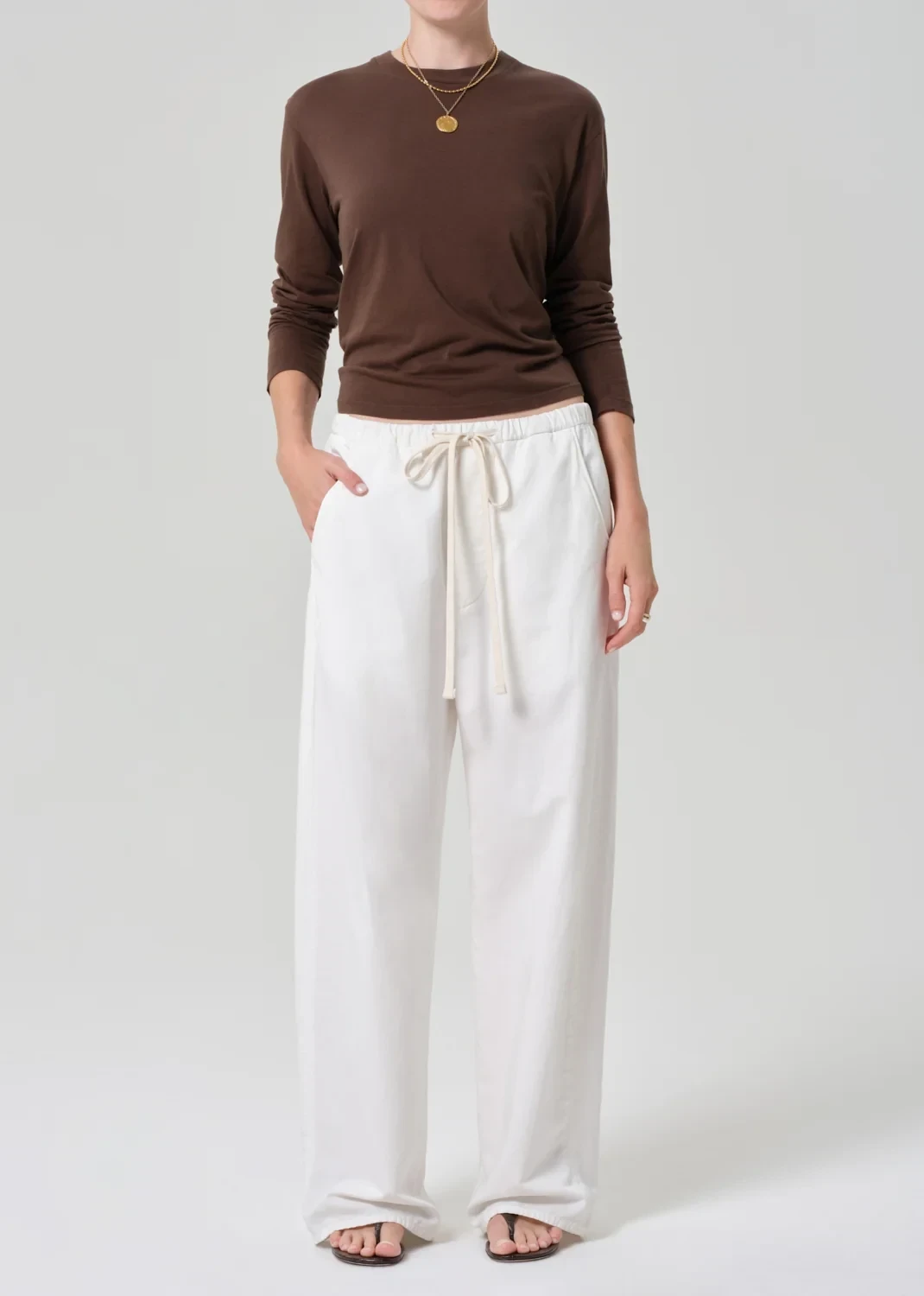Aurora Italian Fine Twill Pull On in Cream