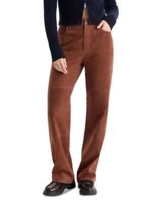 Good American Suede Good True Straight Jeans in Cafe Clay