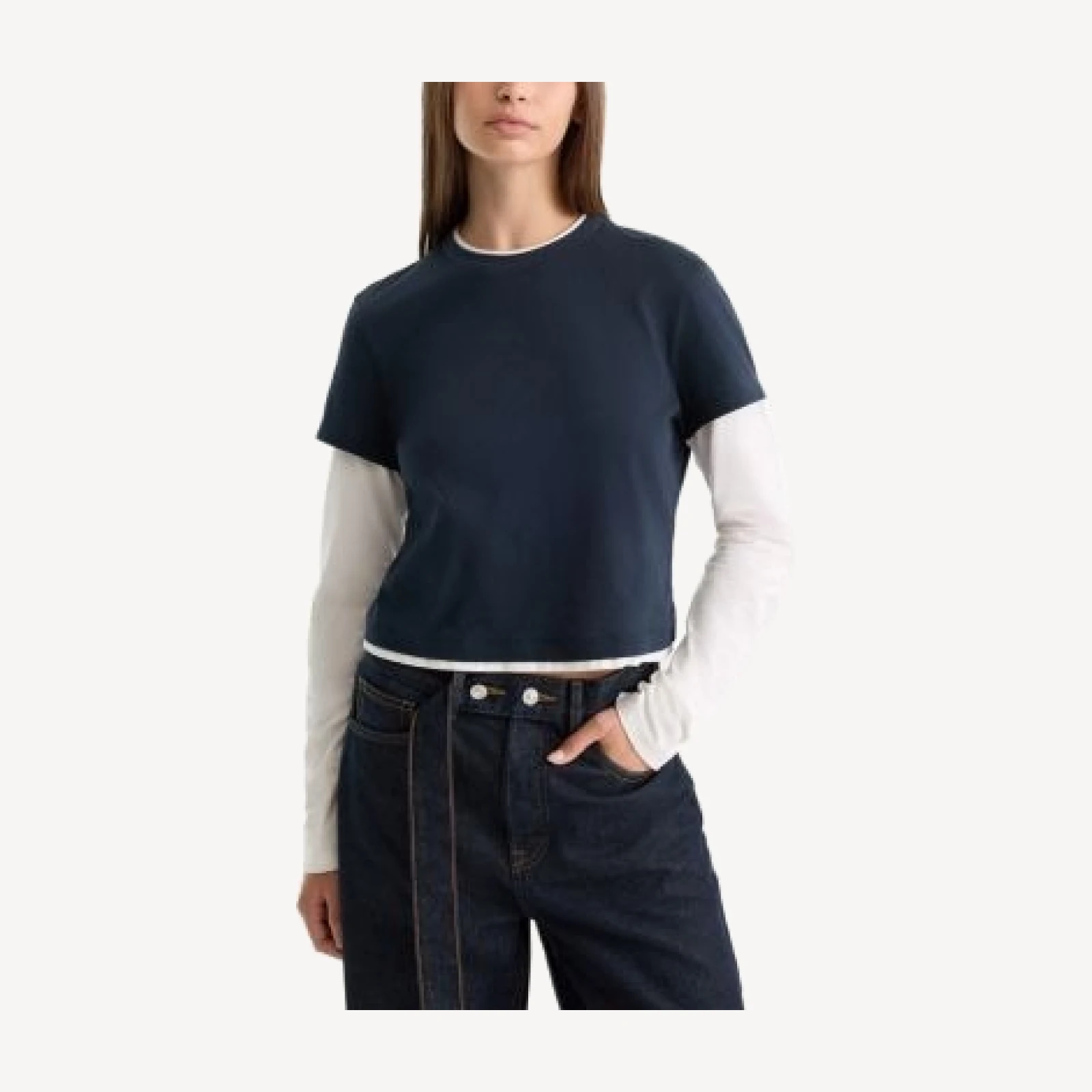 Good American The Combo Layered Tee