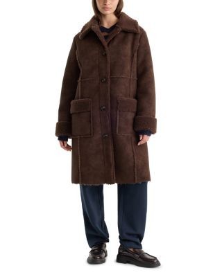Good American The Faux Suede Long Coat