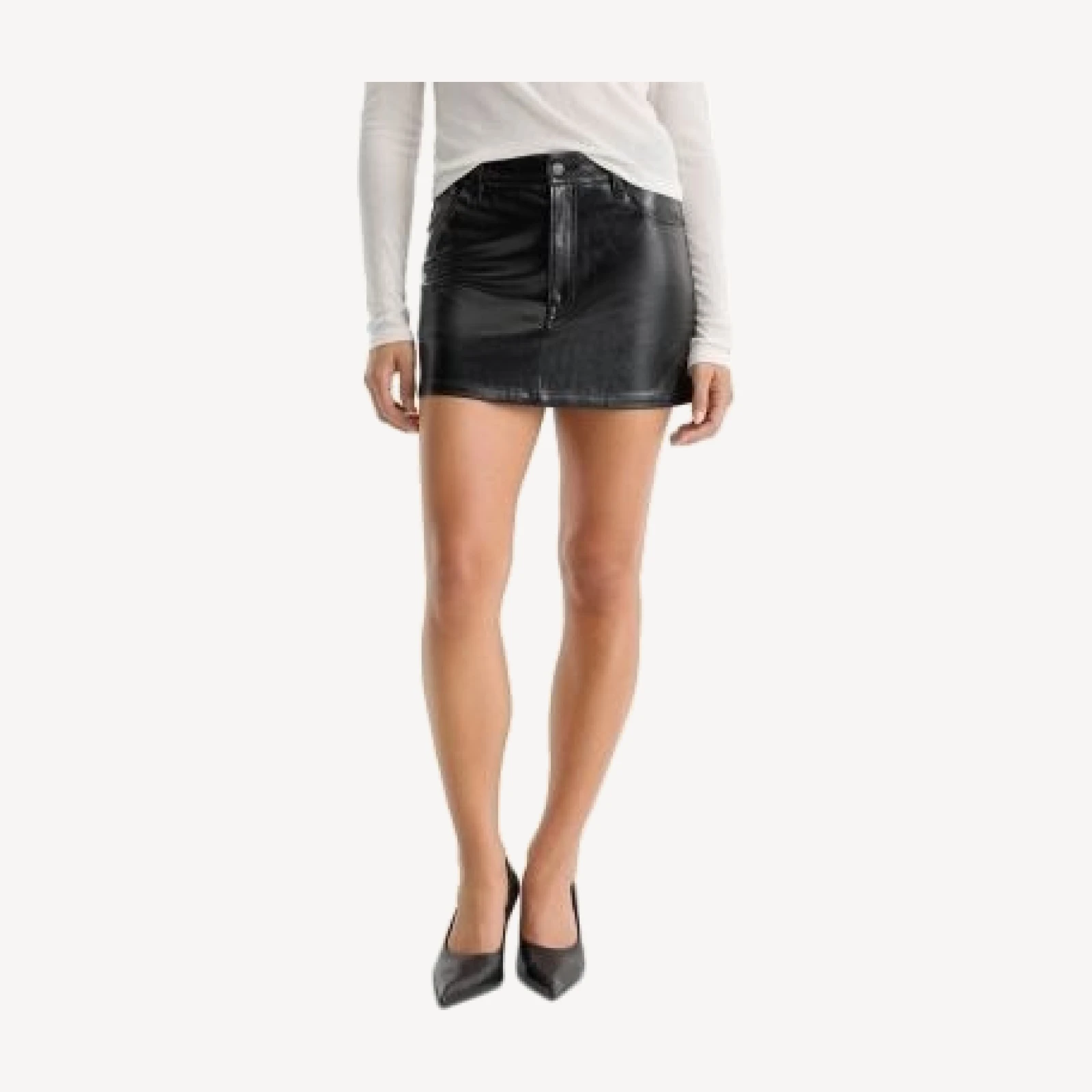 Good American The Better Than Leather Mini Skirt