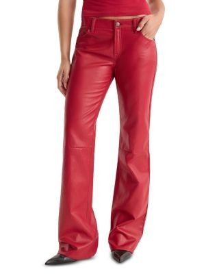 Good American Better Than Leather Vintage Low Rise Bootcut Jeans in Carmine