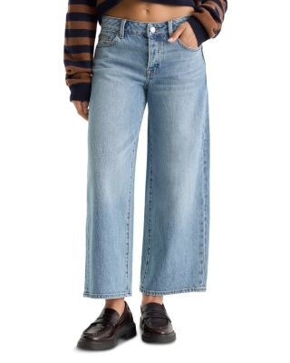 Good American Vintage Mid Rise Wide Leg Ankle Jeans in Zaney