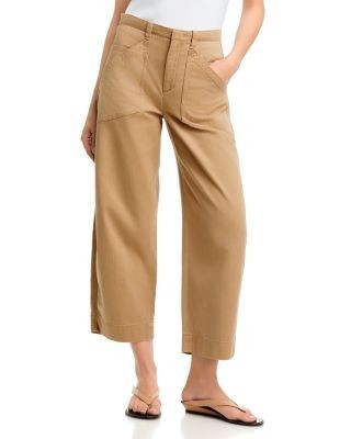 Vince Washed Cotton Mid Rise Utility Pants