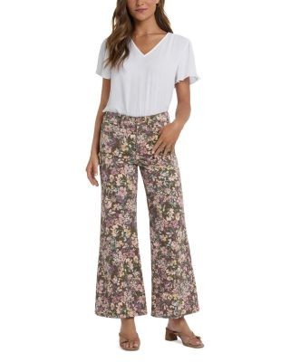 Nydj Mia Palazzo Ankle Jeans in Earth Blooms