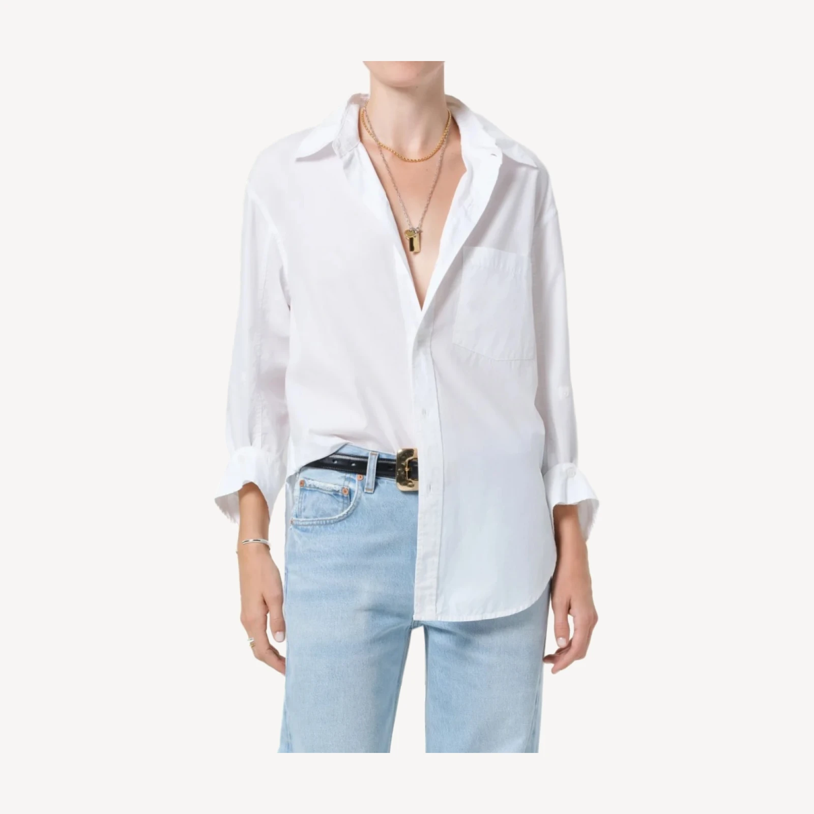 Kayla Poplin Shirt in Optic White