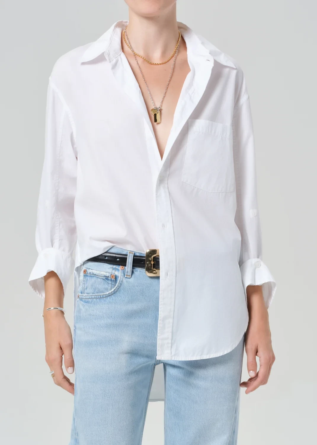 Kayla Poplin Shirt in Optic White