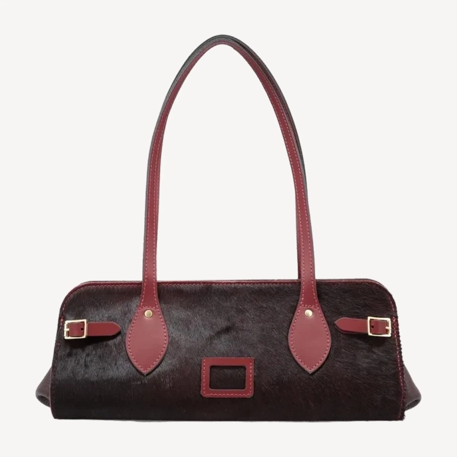 East West Shoulder Bag - Oxblood Hair-on-Hide