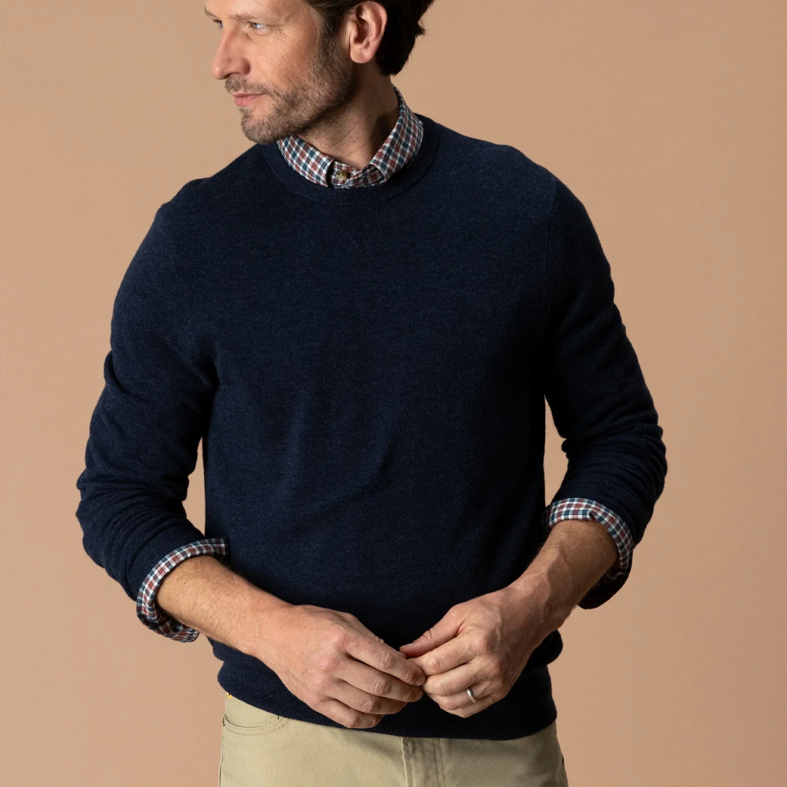 Henson Merino Crewneck Sweater - Navy Heather