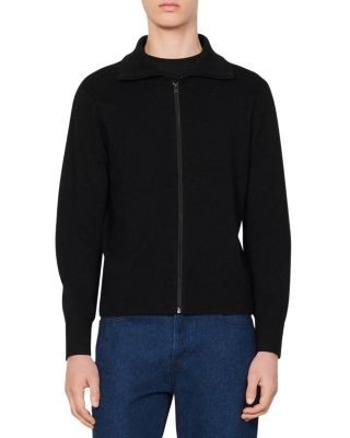 Sandro Zip Front Wool Cardigan