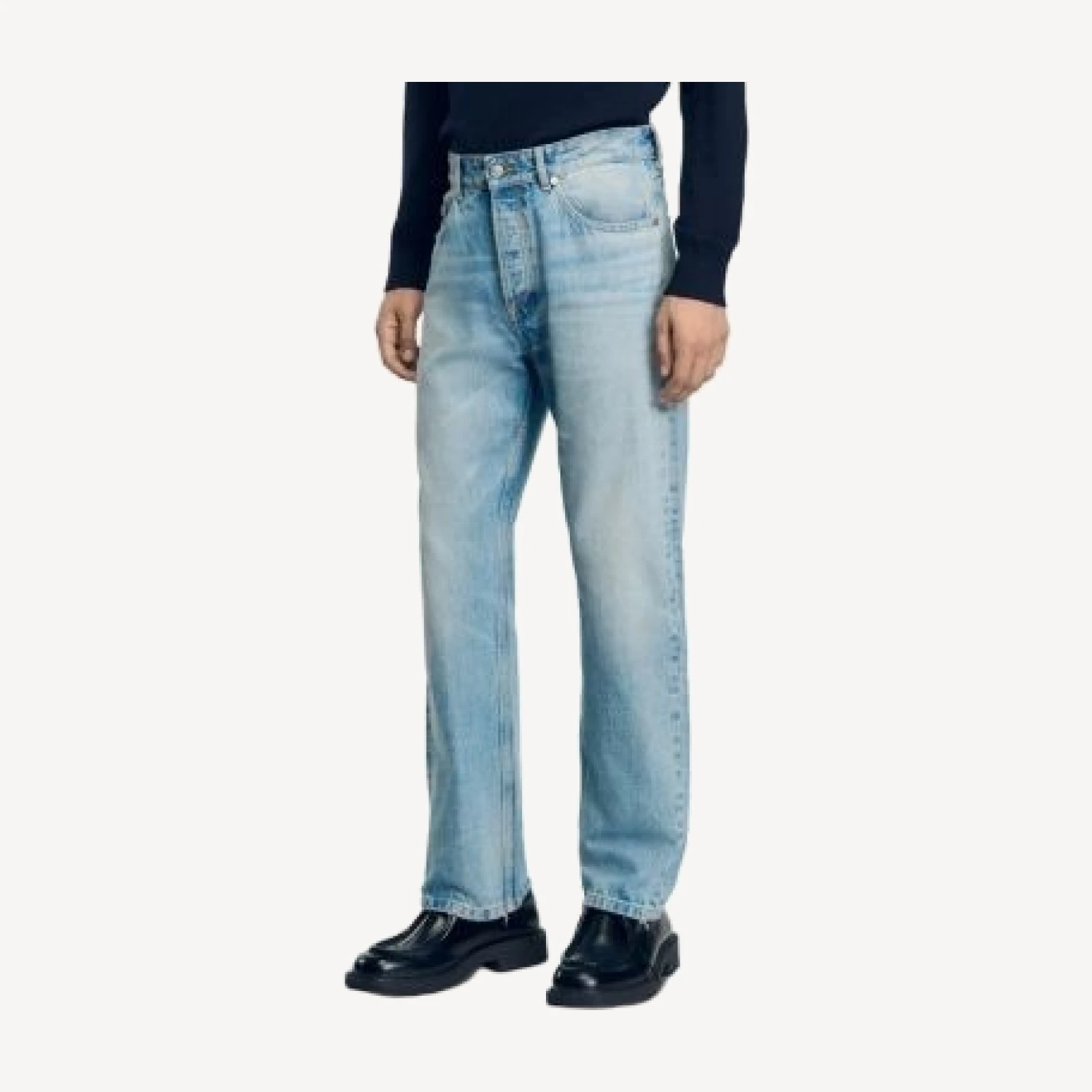 Sandro Stonewashed Jeans in Light Blue