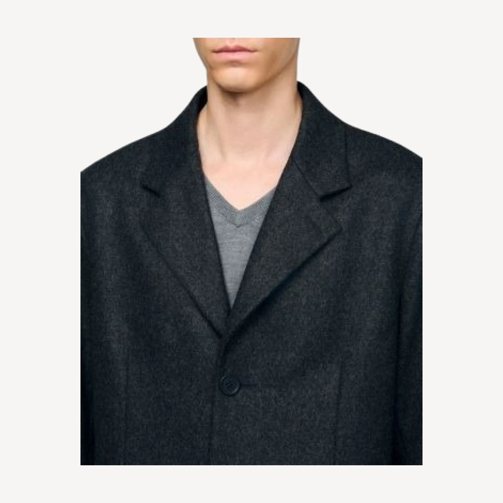 Sandro New Heather Wool Blend Broadcloth Coat