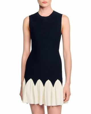 Sandro Two Tone Knit Mini Dress
