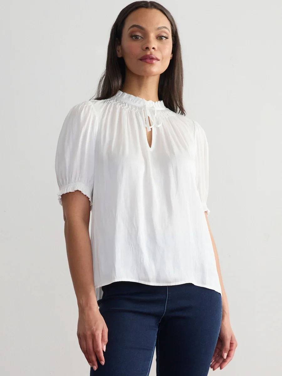 SMOCK NECK BLOUSE