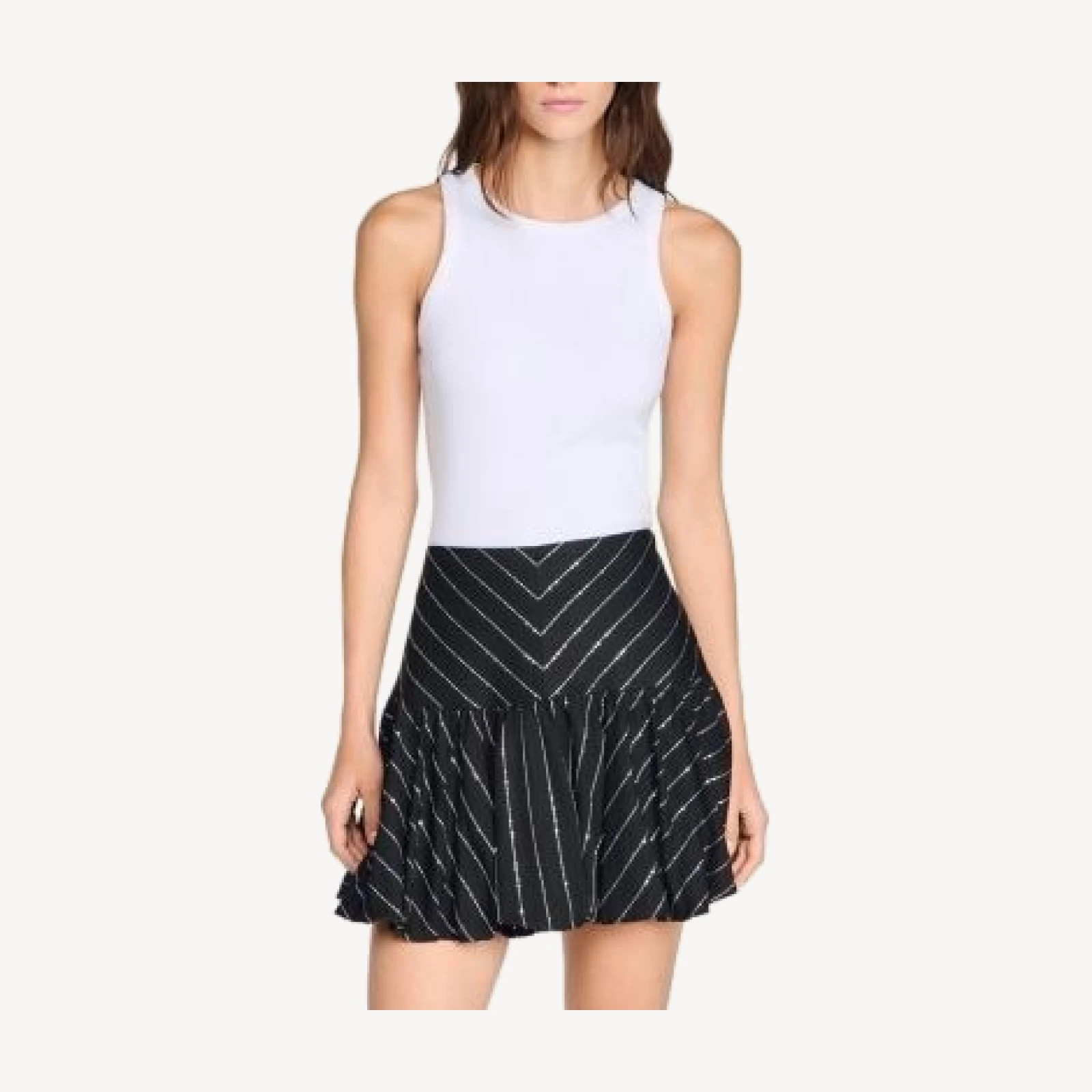 Sandro Stripe Sequin Mini Skirt