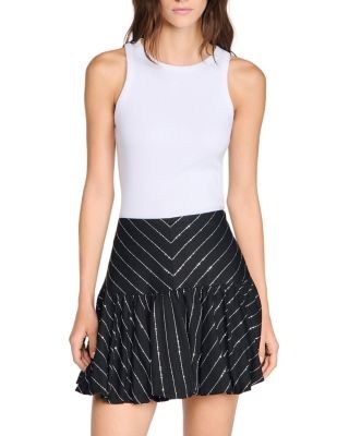 Sandro Stripe Sequin Mini Skirt