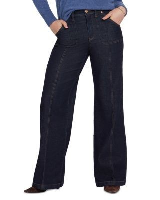 Nydj Mia Cotton Blend High Rise Palazzo Jeans in Rinse