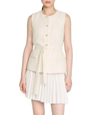 Sandro Bloom Mixed Media Short Dress