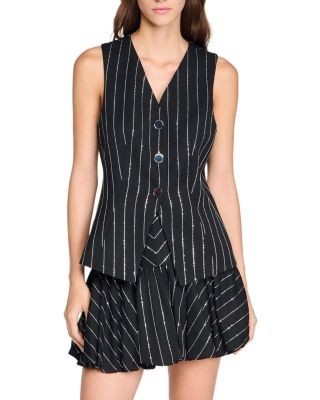 Sandro Sequin Stripe Jacket