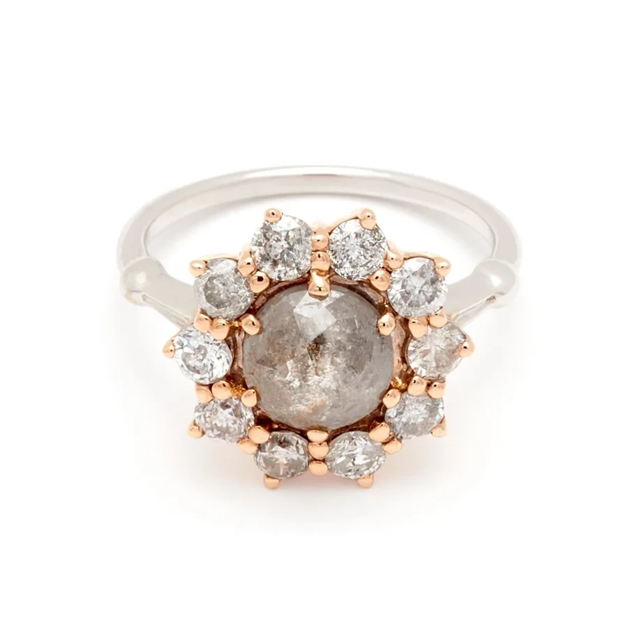 Celestine Ring - 18k White Gold & Grey Diamond (1.43ct)