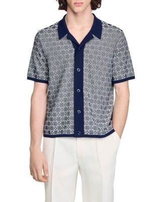 Sandro Square Cross Jacquard Shirt