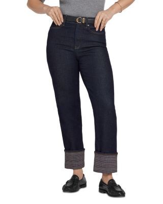 Nydj Kasey Cotton Blend Ankle Stovepipe Jeans in Rinse