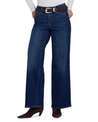 Nydj Teresa Cotton Blend High Rise Wide Leg Jeans in Skylark