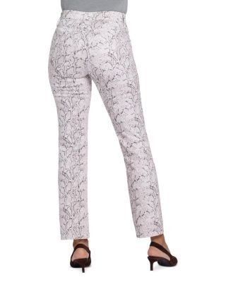 Nydj Marilyn High Rise Straight Jeans in Python Bleached