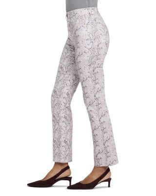 Nydj Marilyn High Rise Straight Jeans in Python Bleached