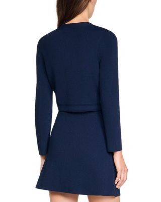 Sandro Cropped Rib Knit Cardigan