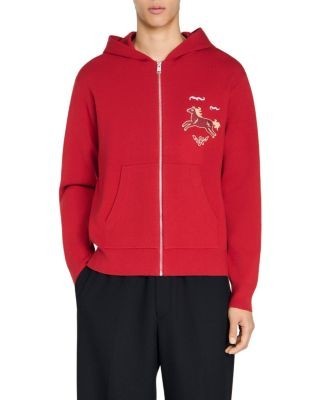 Sandro SS26 Horse Print Zip Up Hoodie