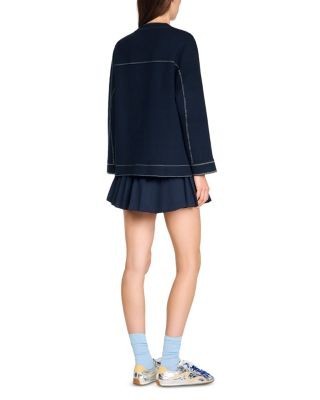 Sandro Contrast Stitch Cardigan