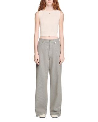 Sandro Sleeveless Cropped Top