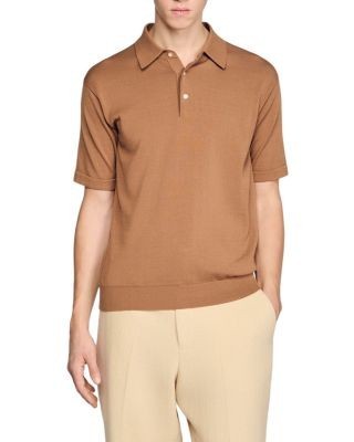 Sandro Cotton and Silk Polo Shirt