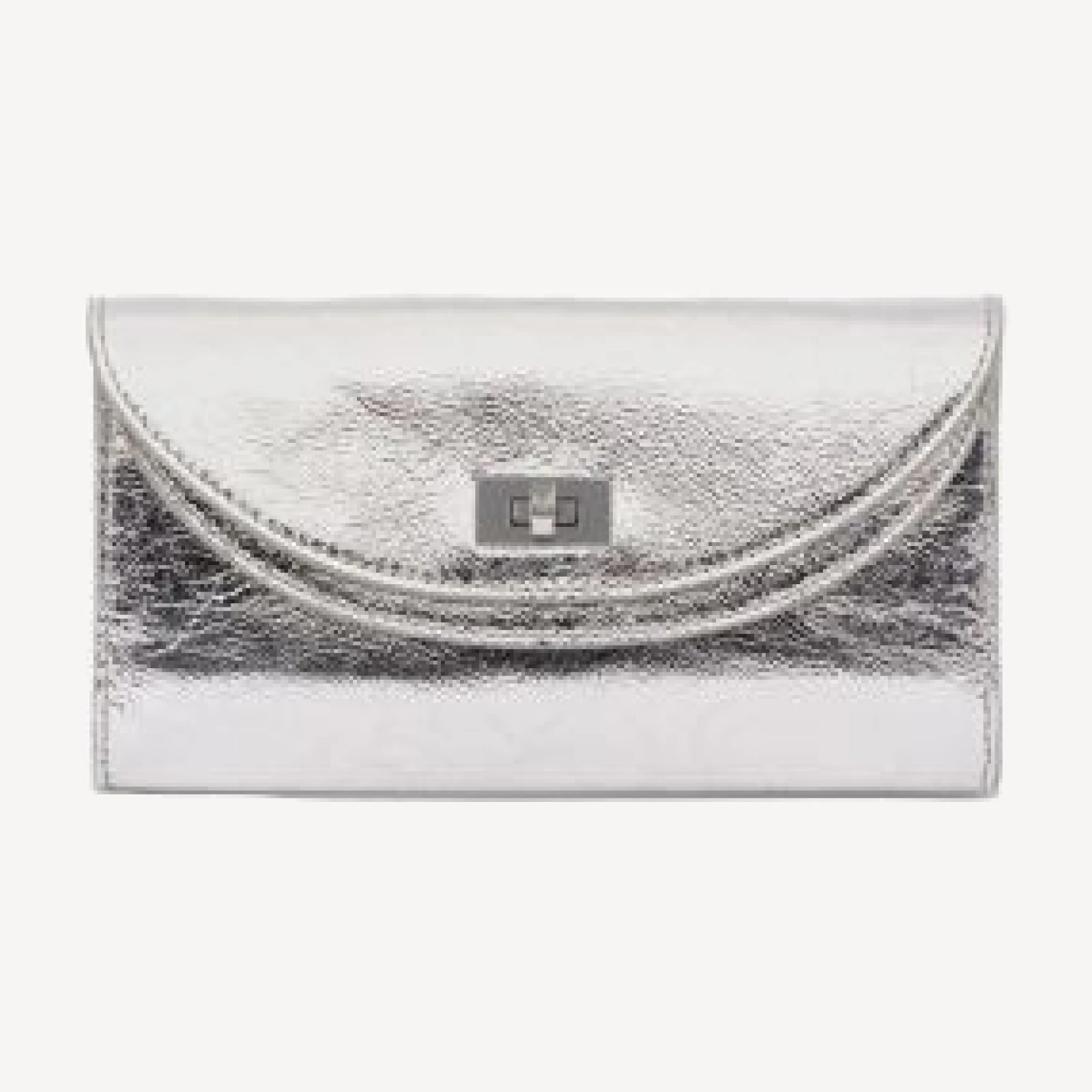 Sandro Mambo Metallic Silver Leather Clutch