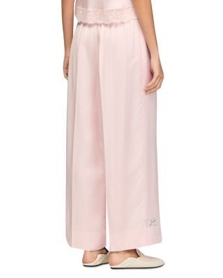 Sandro Satin Wide Leg Trousers