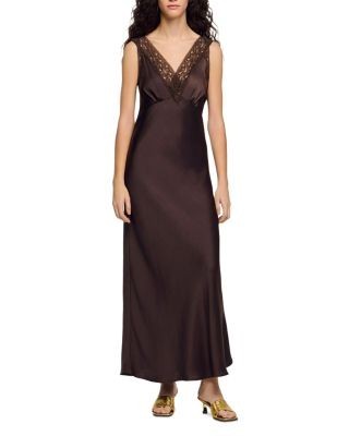 Sandro Behati Lace Collar Maxi Dress