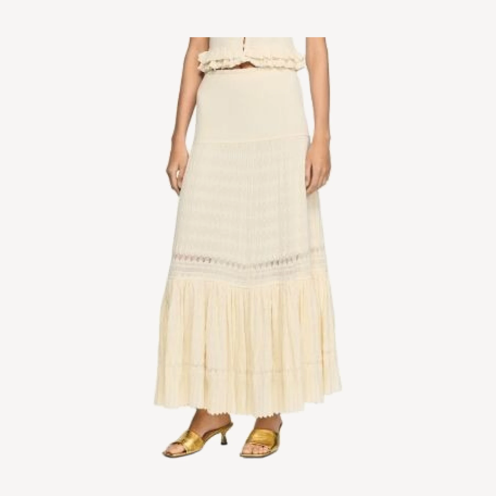 Sandro Aria Long Knit Skirt