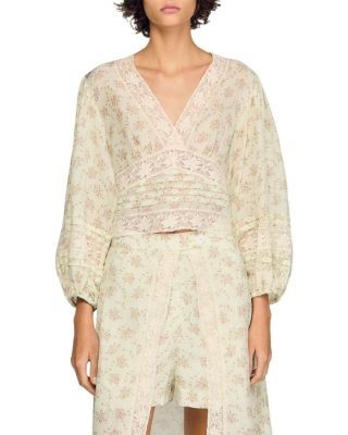 Sandro Floral Crop Top