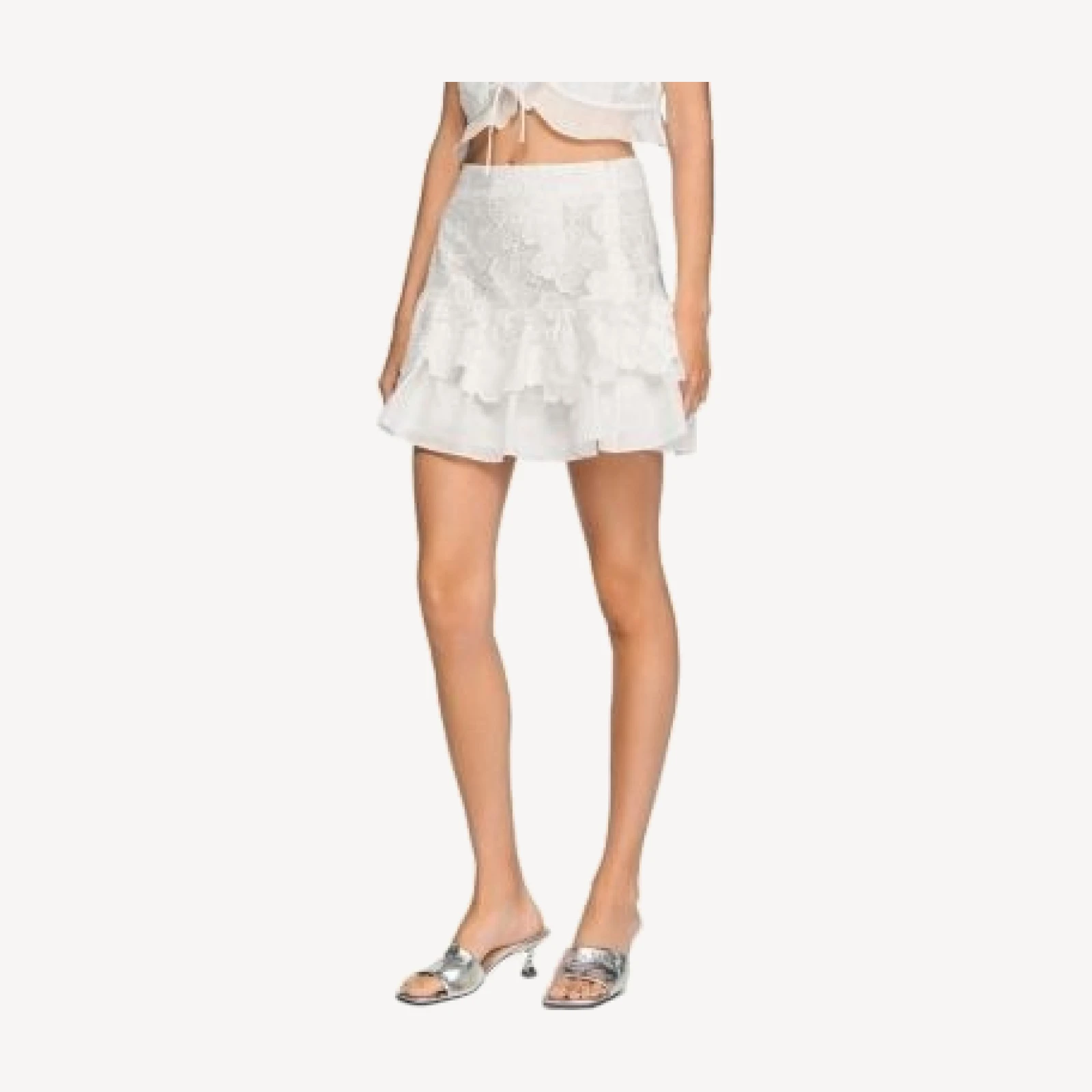 Sandro Nayla Short Guipure Lace Skirt