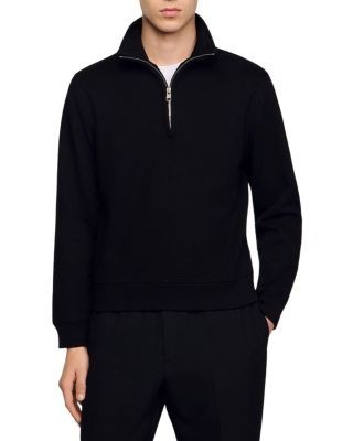 Sandro Cotton Half-Zip Sweater
