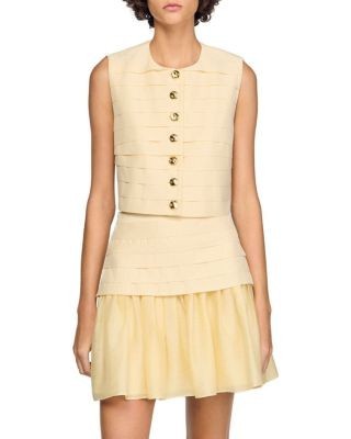 Sandro Pleated Crop Top