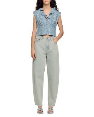 Sandro Iseo Sequin Crop Top