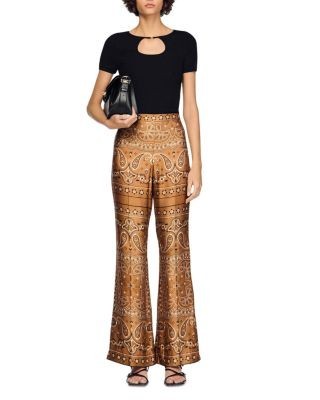 Sandro Nacre Openwork Neck Sweater